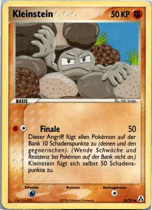 Pokémon-Karte Kleinstein 53/92 EX Legend Maker