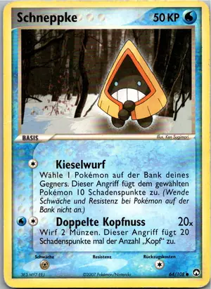 Pokémon-Karte Schneppke 64/108 EX Power Keepers