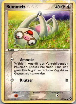 Pokémon-Karte Bummelz 63/108 EX Power Keepers