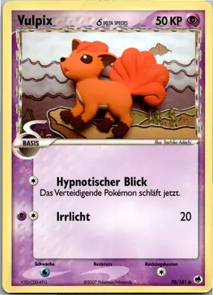Pokémon-Karte Vulpix 70/101 EX Dragon Frontiers