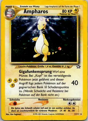 Pokémon-Karte Ampharos 1/111 Neo Genesis