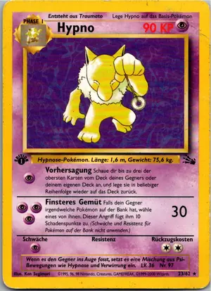 Pokémon-Karte Hypno 23/62 Fossil