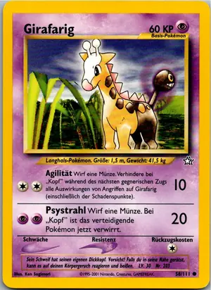 Pokémon-Karte Girafarig 58/111 Neo Genesis