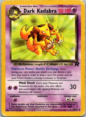 Pokémon-Karte Dark Kadabra Dunkles Kadabra 39/82 Team Rocket