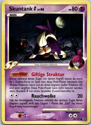 Pokémon-Karte Skuntank 94/127 Platin