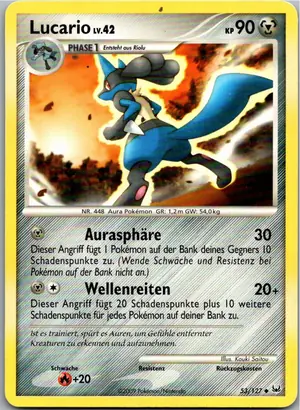 Pokémon-Karte Lucario 53/127 Platin