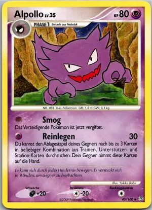 Pokémon-Karte Alpollo 40/100 Sturmtief