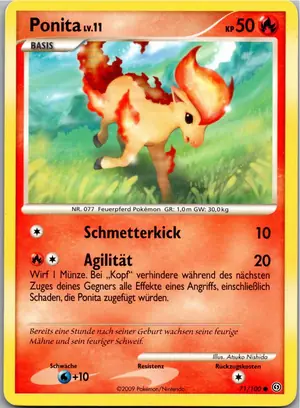Pokémon-Karte Ponita 71/100 Sturmtief