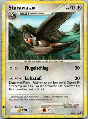 Pokémon-Karte Staravia 52/100 Sturmtief
