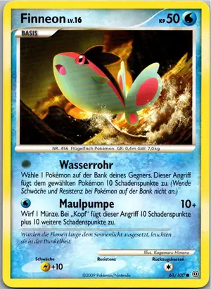 Pokémon-Karte Finneon 61/100 Sturmtief