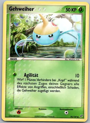 Pokémon-Karte Gehweiher 78/107 EX Deoxys