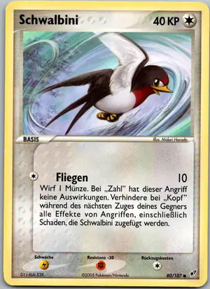 Pokémon-Karte Schwalbini 80/107 EX Deoxys