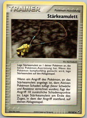 Pokémon-Karte Stärkeamulett 92/107 EX Deoxys