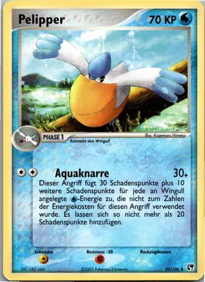 Pokémon-Karte Pelipper 50/100 EX Sandsturm