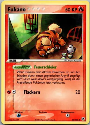 Pokémon-Karte Fukano 65/100 EX Sandsturm