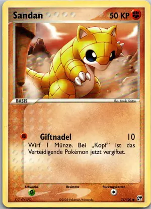 Pokémon-Karte Sandan 75/100 EX Sandsturm