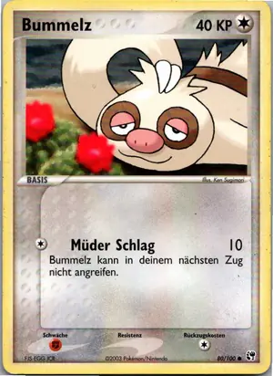 Pokémon-Karte Bummelz 80/100 EX Sandsturm