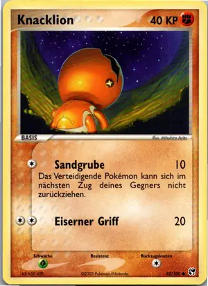 Pokémon-Karte Knacklion 82/100 EX Sandsturm