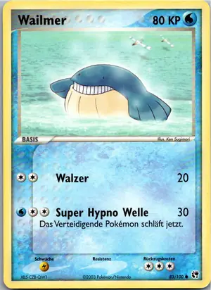 Pokémon-Karte Wailmer 83/100 EX Sandsturm