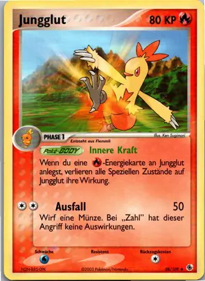 Pokémon-Karte Jungglut 28/109 EX Rubin & Saphir