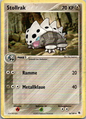 Pokémon-Karte Stollrak 36/109 EX Rubin & Saphir