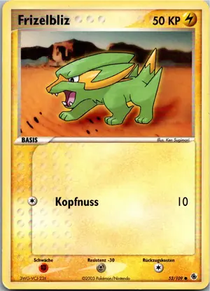 Pokémon-Karte Frizelbliz 52/109 EX Rubin & Saphir
