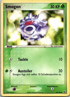 Pokémon-Karte Smogon 54/109 EX Rubin & Saphir