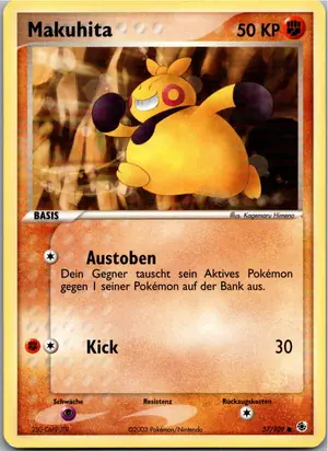 Pokémon-Karte Makuhita 57/109 EX Rubin & Saphir