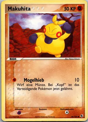 Pokémon-Karte Makuhita 58/109 EX Rubin & Saphir