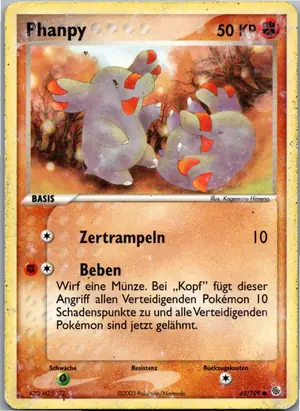 Pokémon-Karte Phanpy 62/109 EX Rubin & Saphir