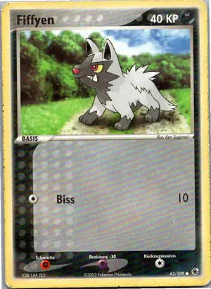 Pokémon-Karte Fiffyen 63/109 EX Rubin & Saphir