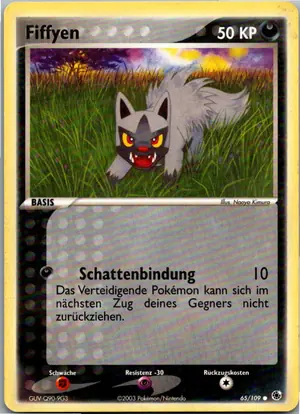 Pokémon-Karte Fiffyen 65/109 EX Rubin & Saphir