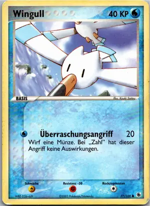 Pokémon-Karte Wingull 77/109 EX Rubin & Saphir