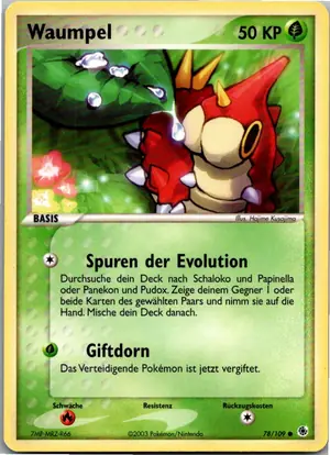 Pokémon-Karte Waumpel 78/109 EX Rubin & Saphir