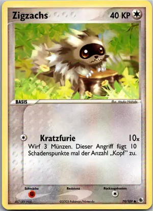 Pokémon-Karte Zigzachs 79/109 EX Rubin & Saphir