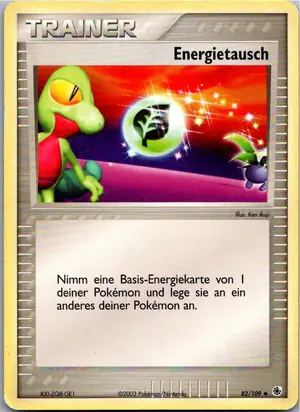 Pokémon-Karte Energietausch 82/109 EX Rubin & Saphir