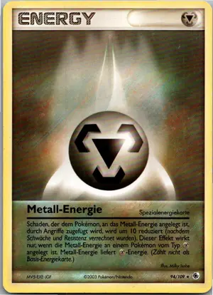 Pokémon-Karte Metall-Energie 94/109 EX Rubin & Saphir