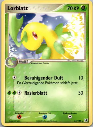 Pokémon-Karte Lorblatt 35/115 EX Verborgene Mächte