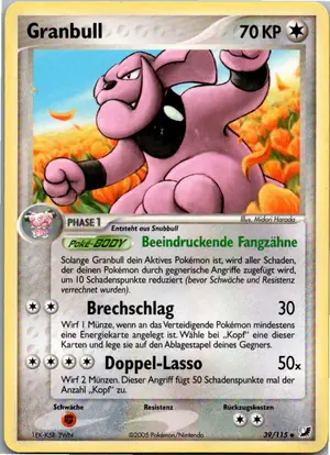 Pokémon-Karte Granbull 39/115 EX Verborgene Mächte