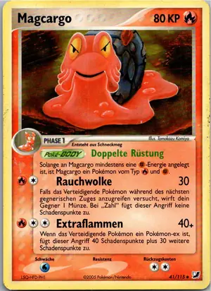 Pokémon-Karte Magcargo 41/115 EX Verborgene Mächte