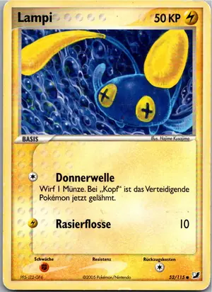 Pokémon-Karte Lampi 52/115 EX Verborgene Mächte