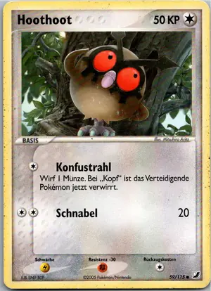 Pokémon-Karte Hoothoot 59/115 EX Verborgene Mächte