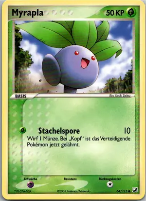 Pokémon-Karte Myrapla 64/115 EX Verborgene Mächte