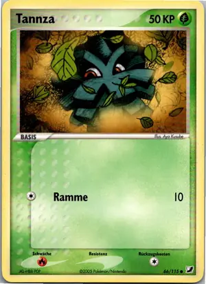 Pokémon-Karte Tannza 66/115 EX Verborgene Mächte