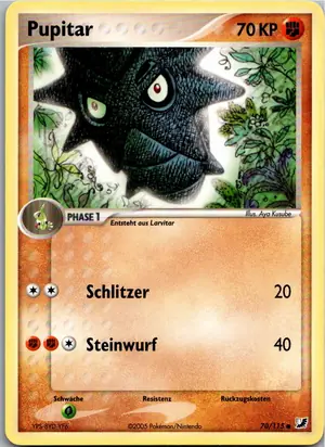 Pokémon-Karte Pupitar 70/115 EX Verborgene Mächte