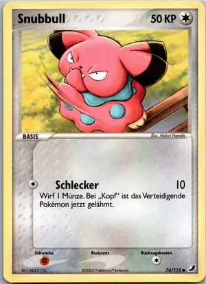 Pokémon-Karte Snubbull 74/115 EX Verborgene Mächte