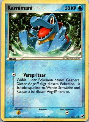 Pokémon-Karte Karnimani 78/115 EX Verborgene Mächte