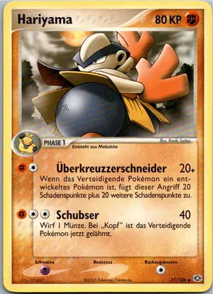 Pokémon-Karte Hariyama 31/106 EX Smaragd