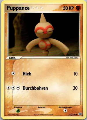 Pokémon-Karte Puppance 43/106 EX Smaragd