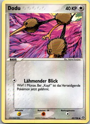 Pokémon-Karte Dodu 45/106 EX Smaragd
